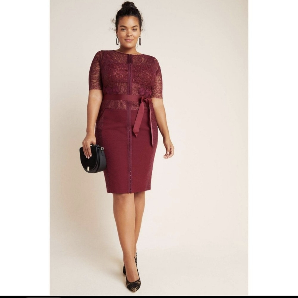 Burgundy Anthropologie dress